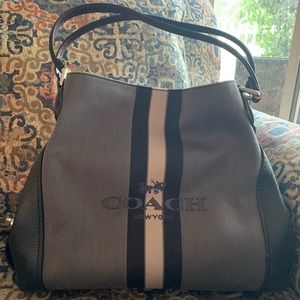 New COACH Horse And Carriage Jacquard Edie 31 Shoulder Bag 69815 stripe bag